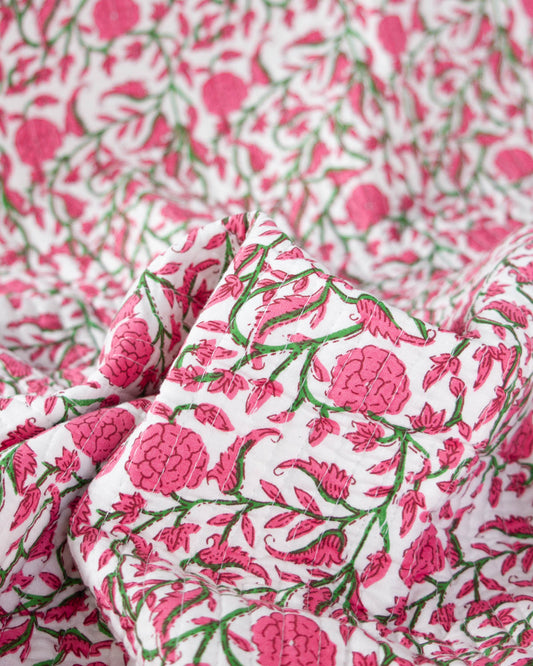Reversible Quilted Cotton Fabric – Jaipur Vine
