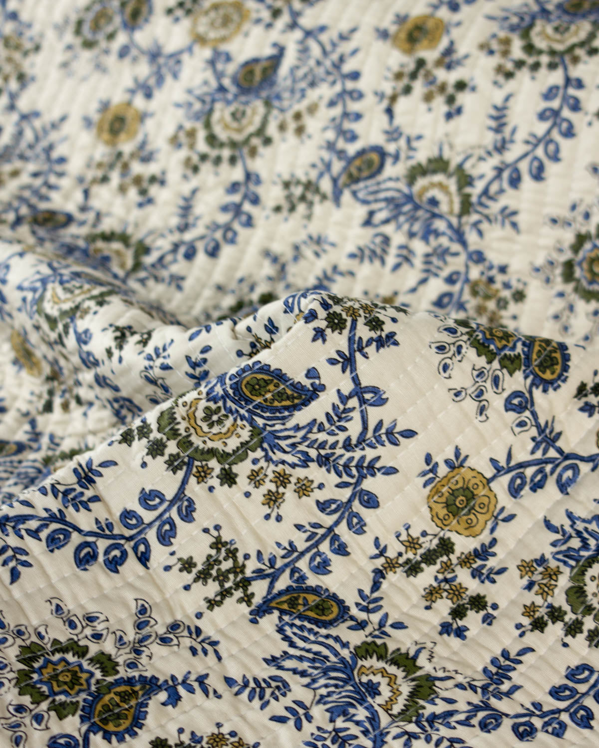 Reversible Quilted Cotton Fabric – Jaipur Paisley