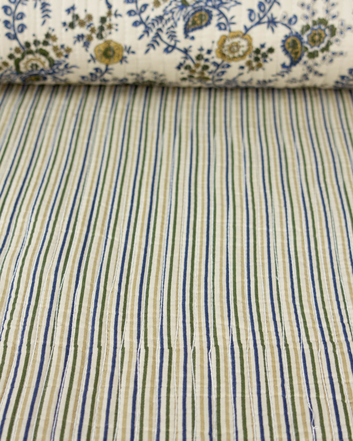 Reversible Quilted Cotton Fabric – Jaipur Paisley