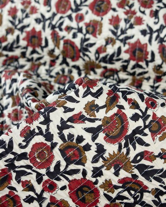 Reversible Quilted Cotton Fabric – Jaipur Poppy