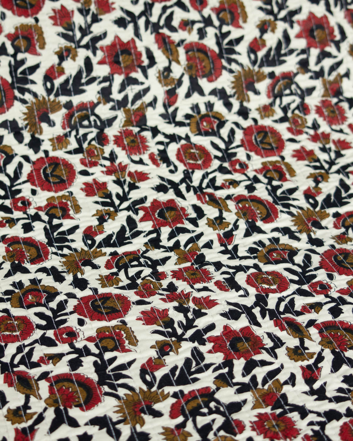 Reversible Quilted Cotton Fabric – Jaipur Poppy