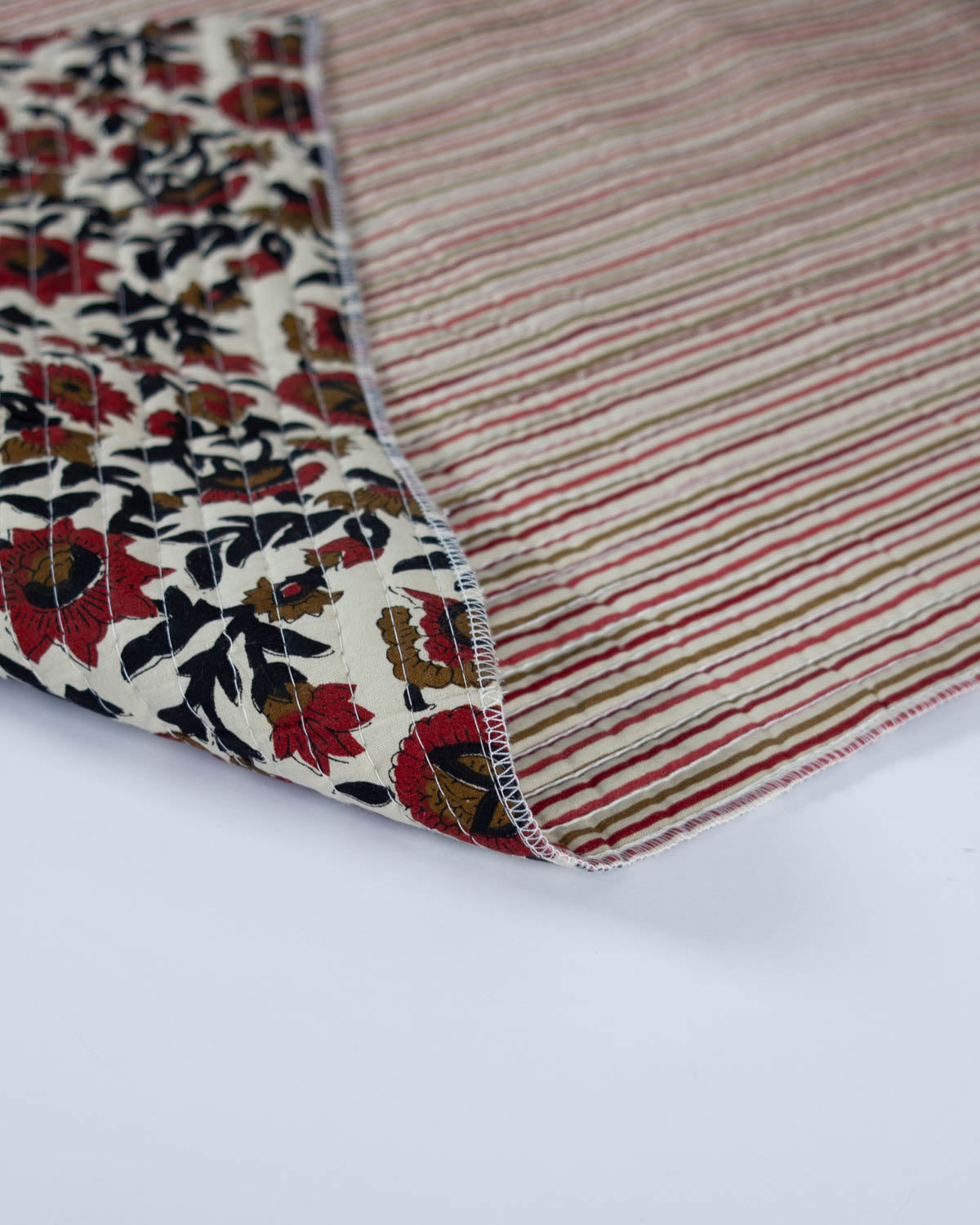 Reversible Quilted Cotton Fabric – Jaipur Poppy