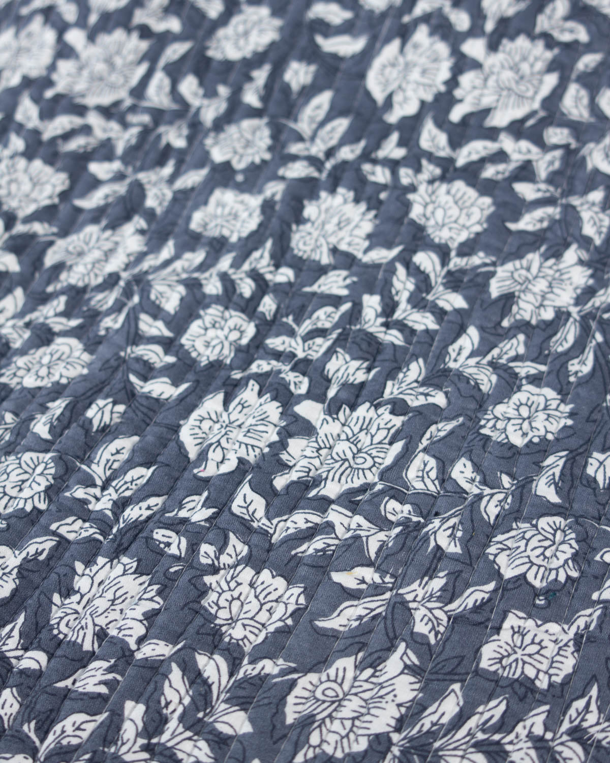 Reversible Quilted Cotton Fabric - Jaipur Willow