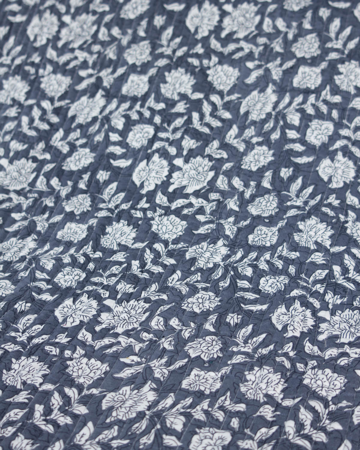 Reversible Quilted Cotton Fabric - Jaipur Willow