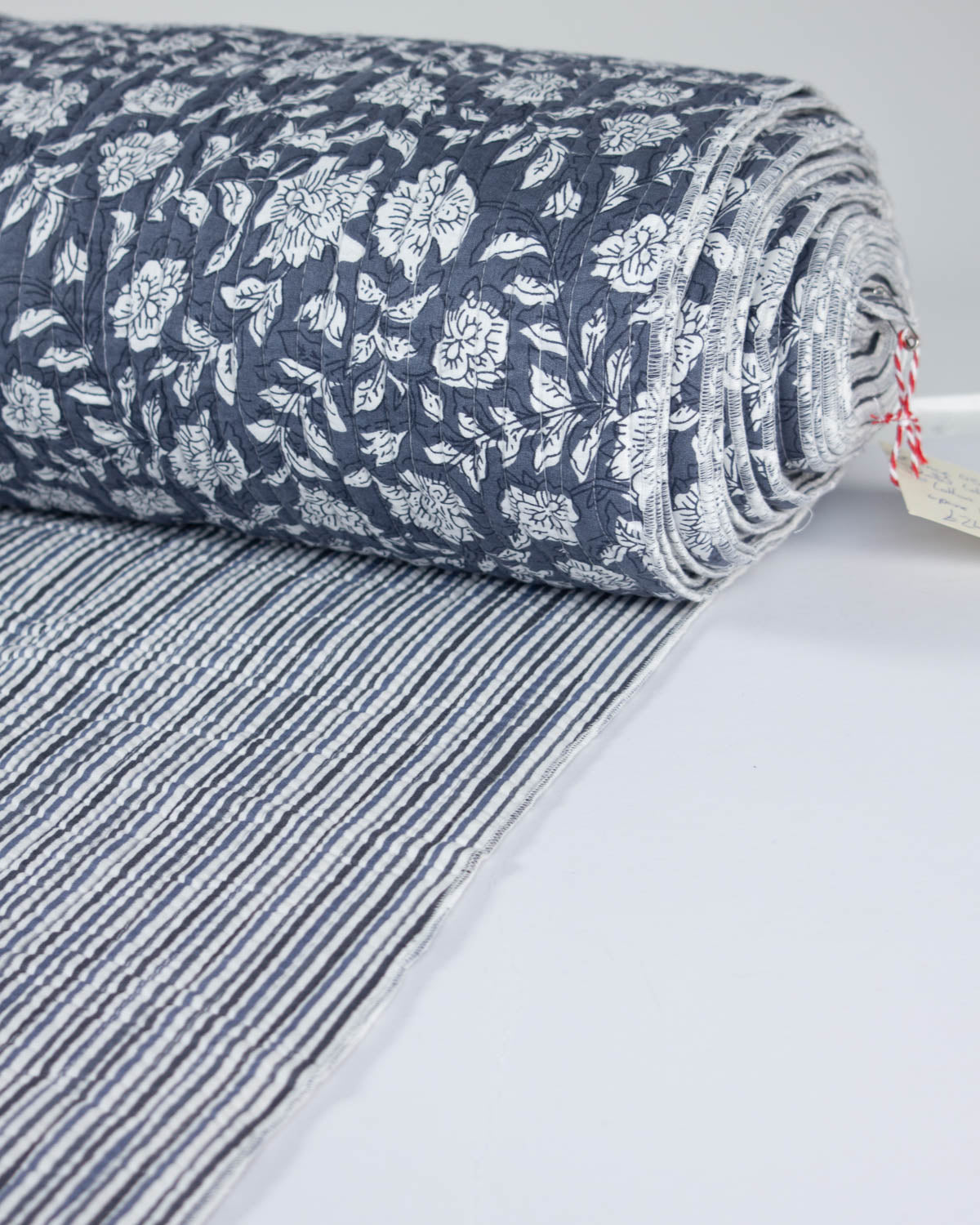 Reversible Quilted Cotton Fabric - Jaipur Willow