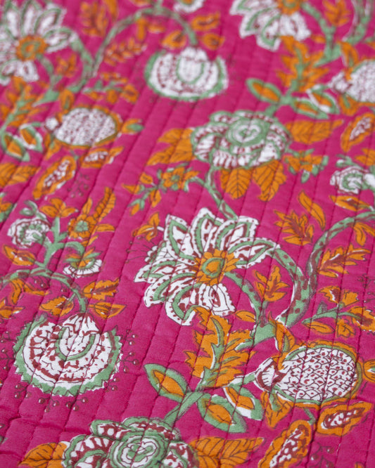 Reversible Quilted Cotton Fabric – Agra Garden