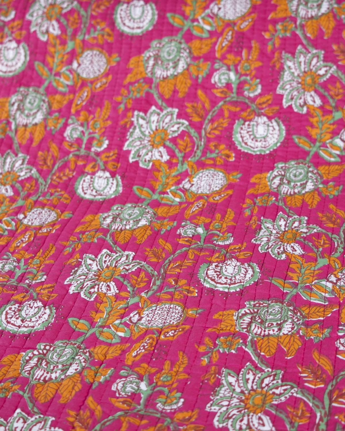 Reversible Quilted Cotton Fabric – Agra Garden