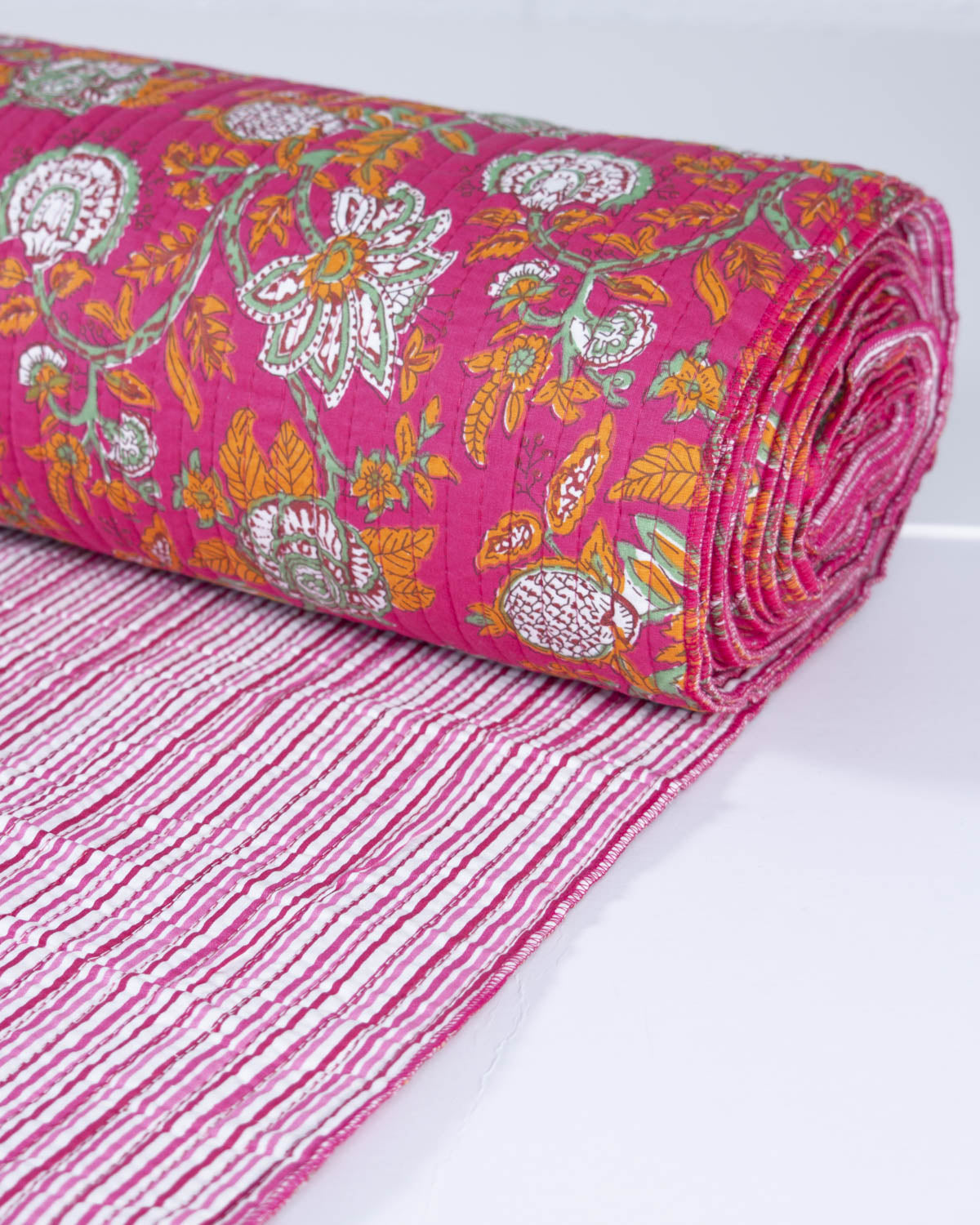 Reversible Quilted Cotton Fabric – Agra Garden