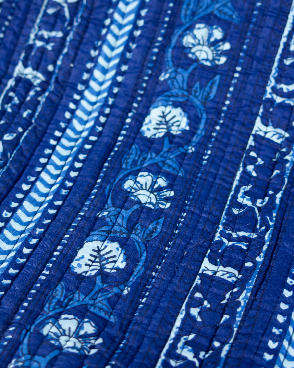 Reversible Quilted Cotton Fabric - Monsoon Vine