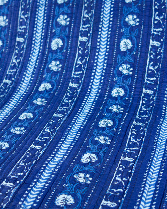 Reversible Quilted Cotton Fabric - Monsoon Vine