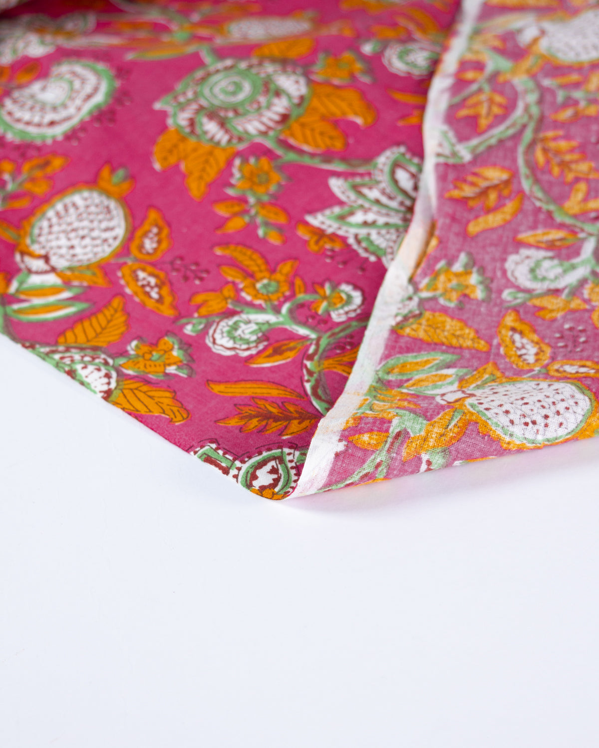 Block Print Cotton Fabric - Agra Garden