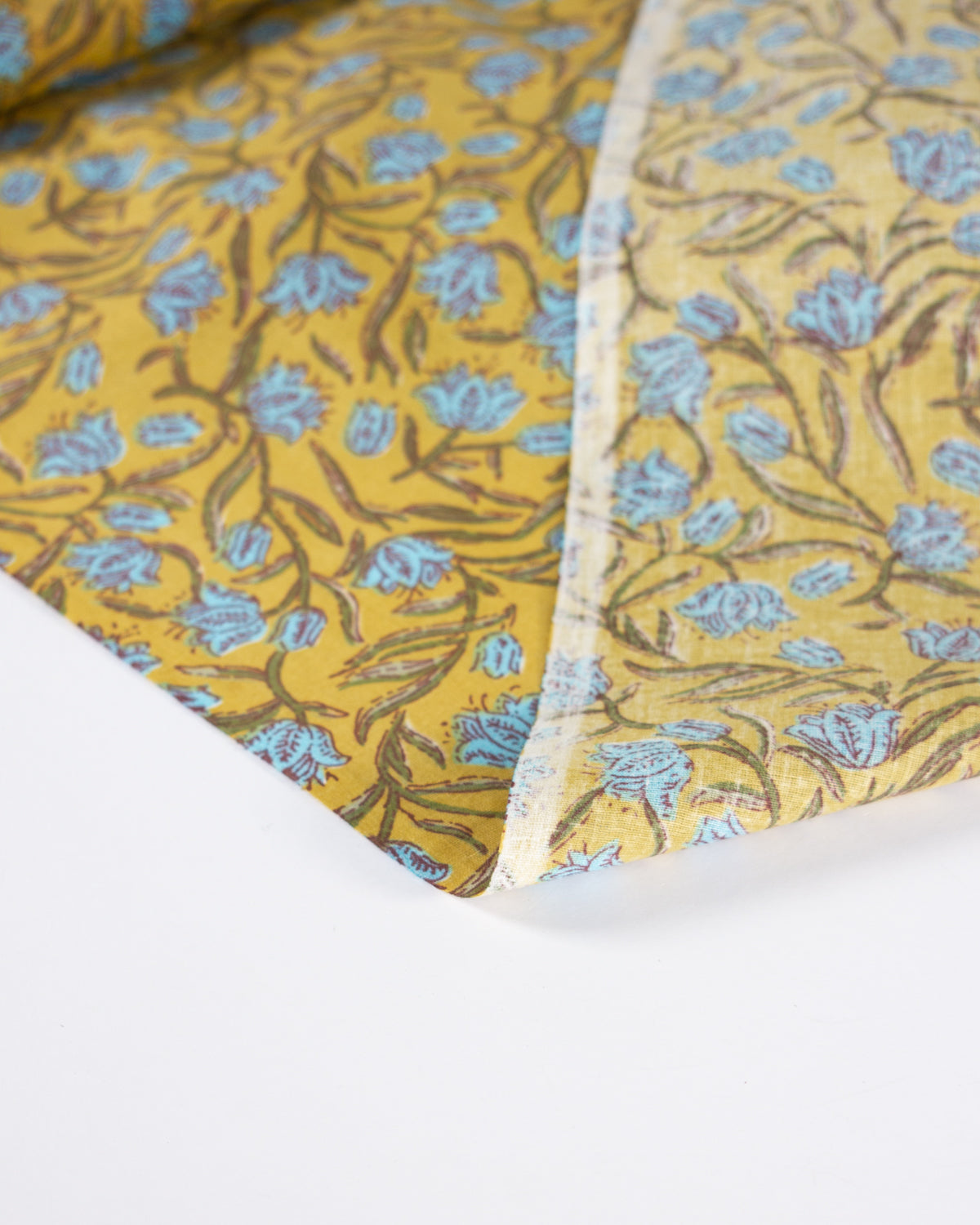 Block Print Cotton Fabric - Jaipur Marigold