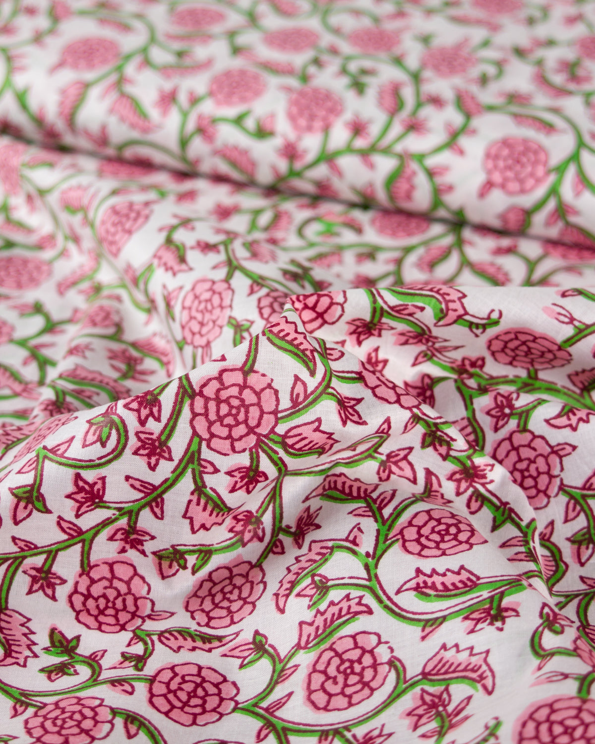 Block Print Cotton Fabric - Jaipur Vine