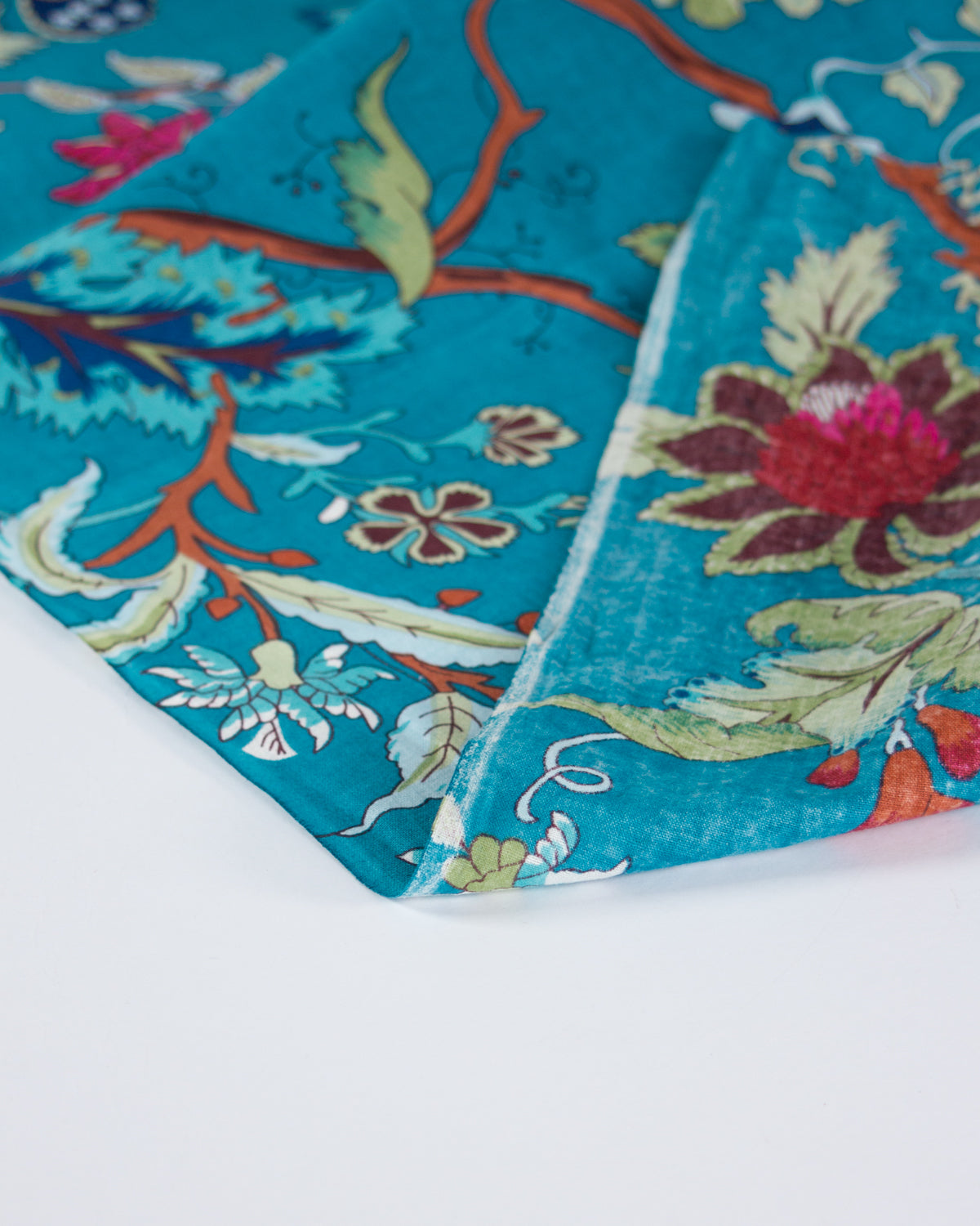 Block Print Cotton Fabric - Jaipur Bloom Teal