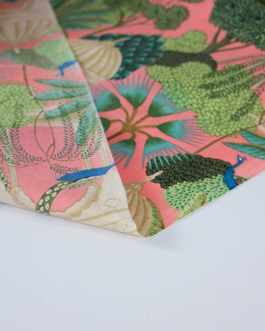 Block Print Cotton Fabric - Mayura Gardens