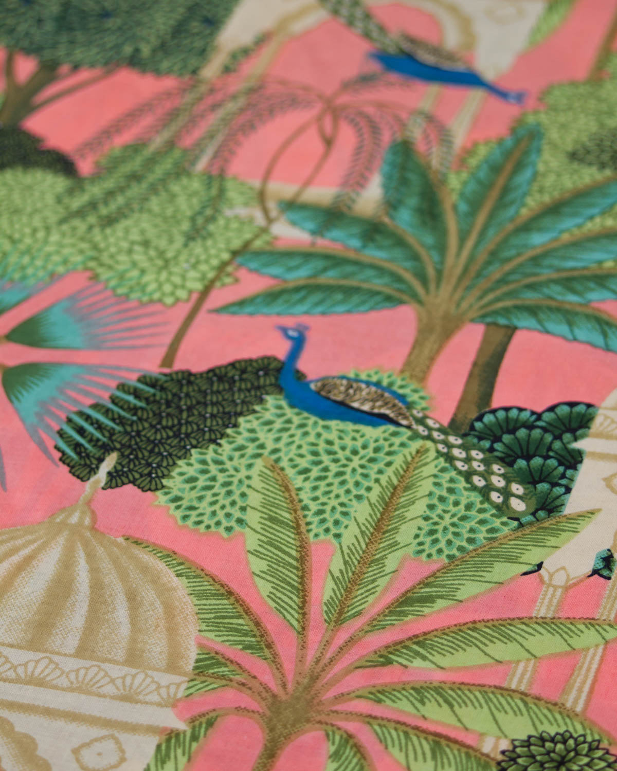 Block Print Cotton Fabric - Mayura Gardens