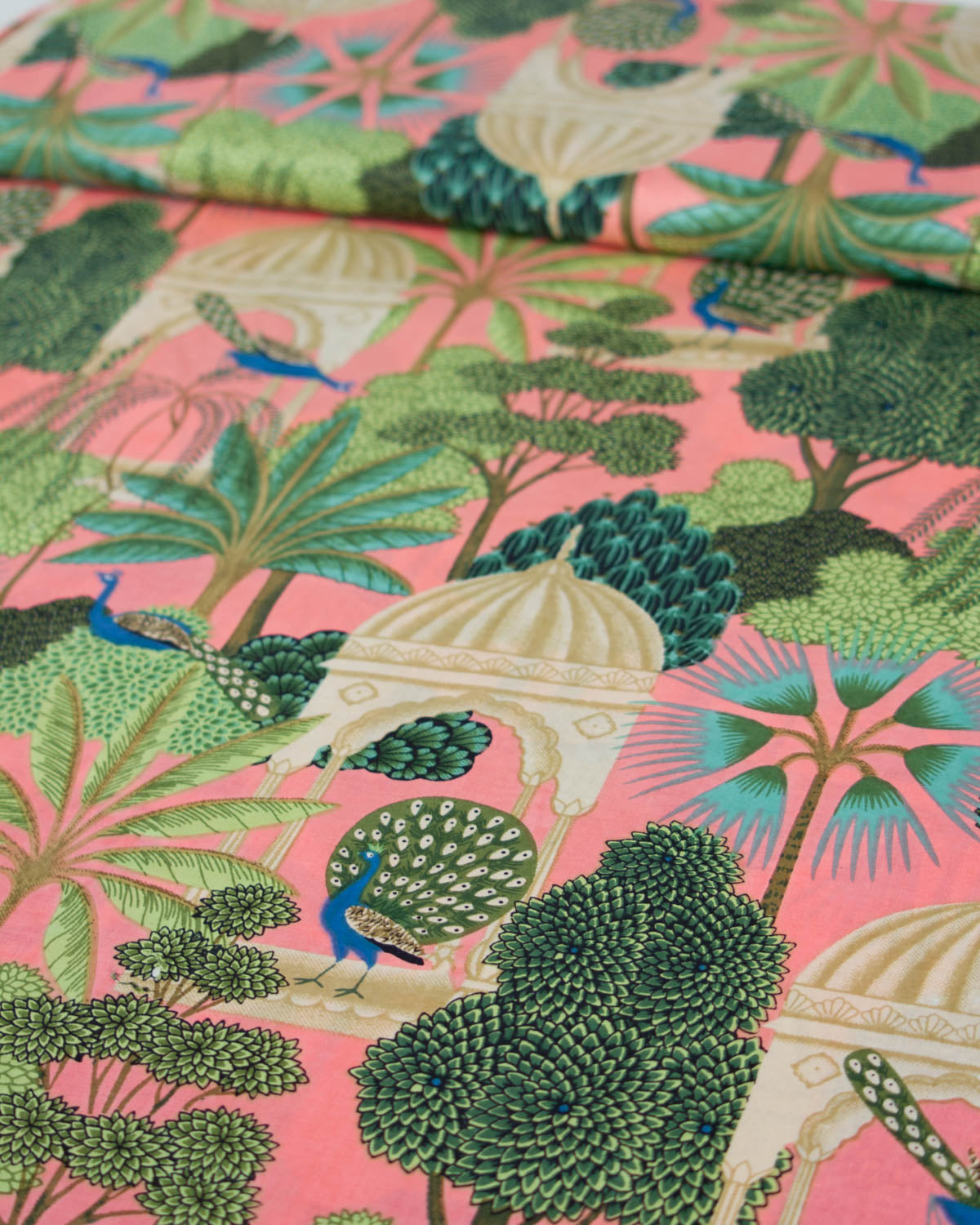 Block Print Cotton Fabric - Mayura Gardens