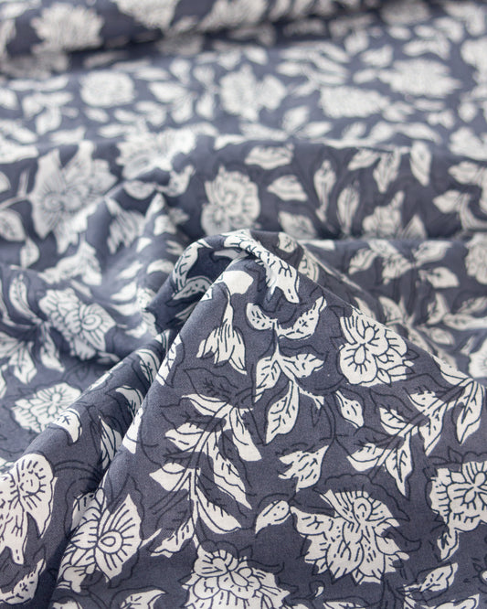 Block Print Cotton Fabric - Jaipur Willow