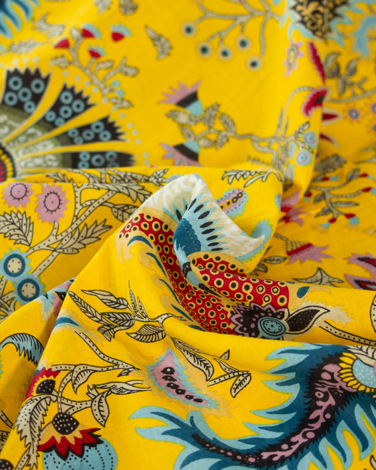 Block Print Cotton Fabric - Jaipur Sunflower