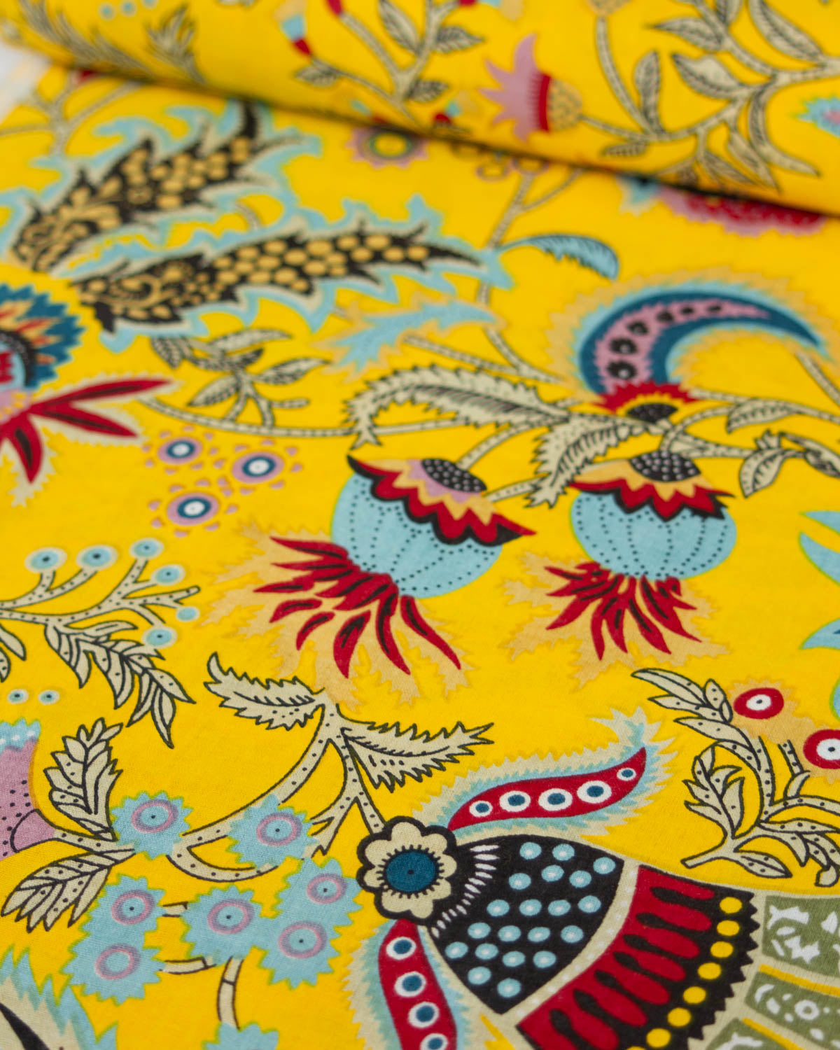 Block Print Cotton Fabric - Jaipur Sunflower