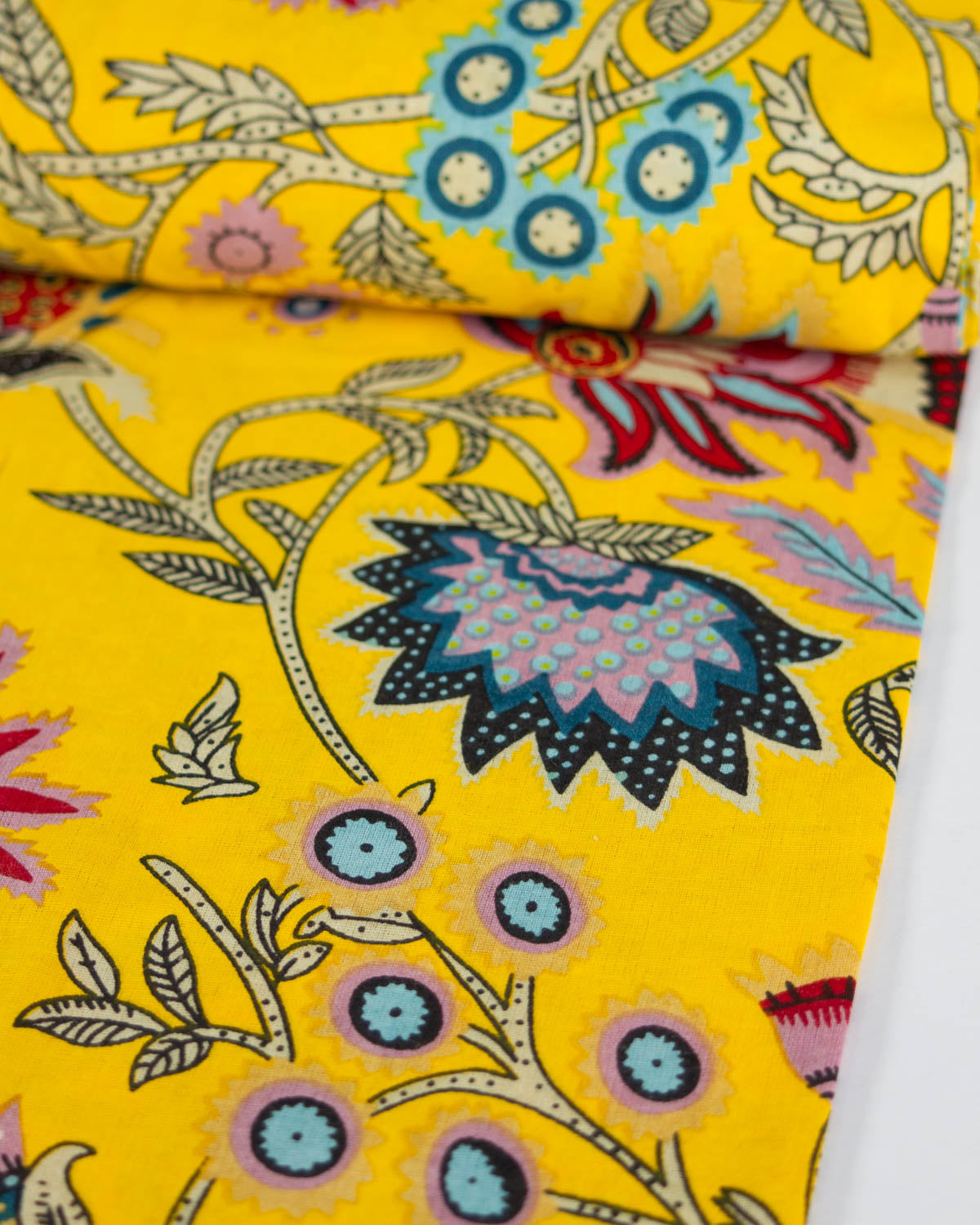 Block Print Cotton Fabric - Jaipur Sunflower