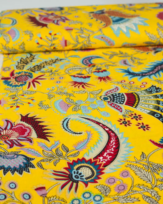 Block Print Cotton Fabric - Jaipur Sunflower