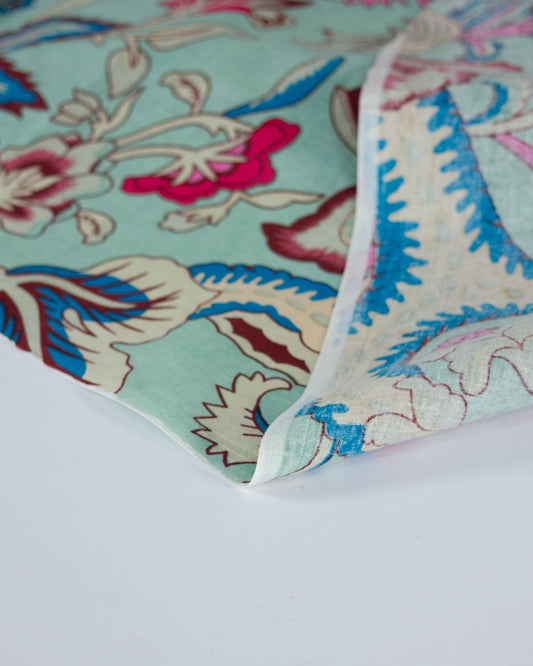 Block Print Cotton Fabric - Jaipur Moonstone