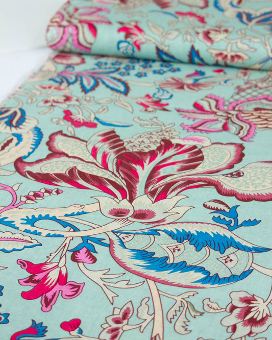Block Print Cotton Fabric - Jaipur Moonstone