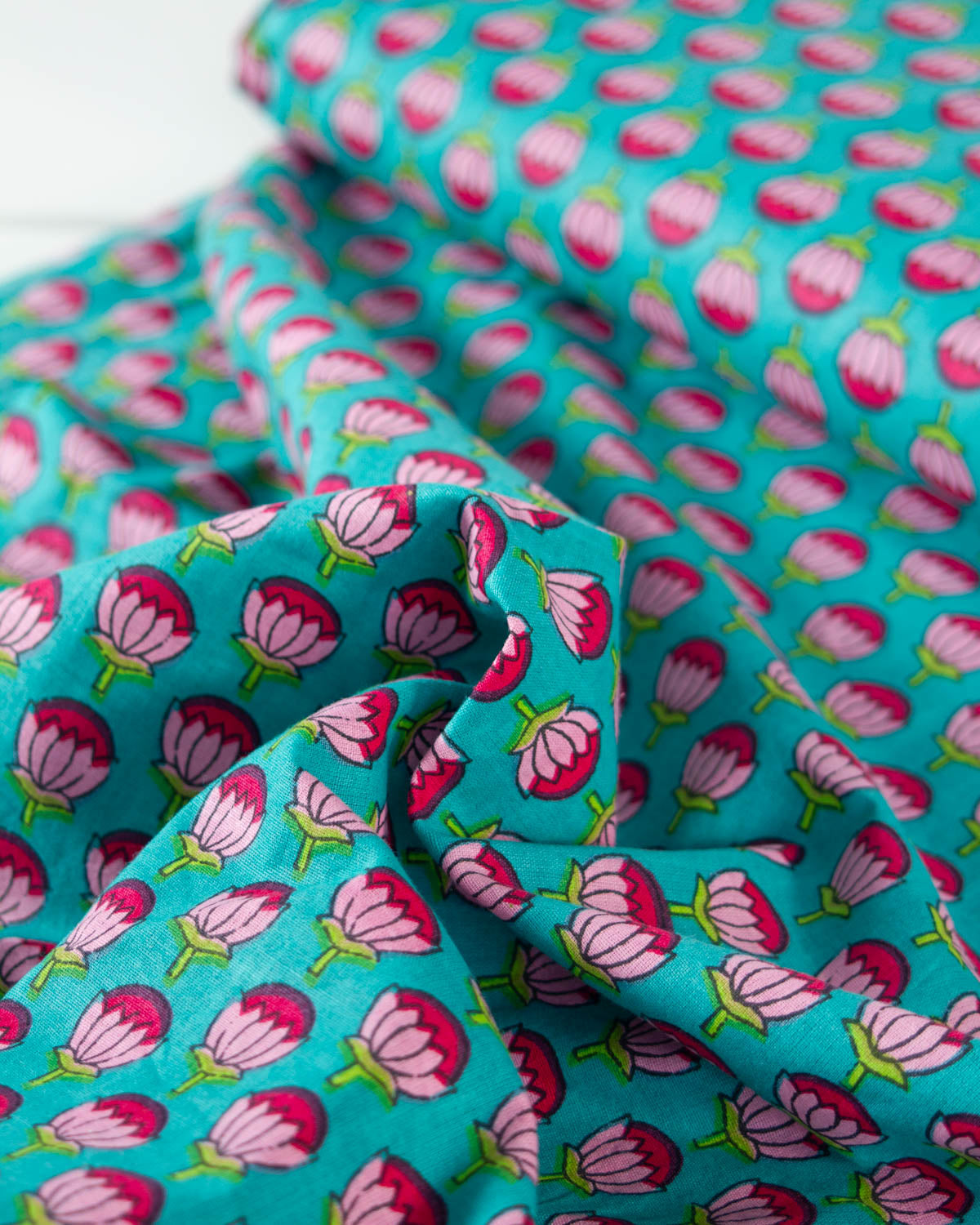 Block Print Cotton Fabric - Jaipur Blossoms