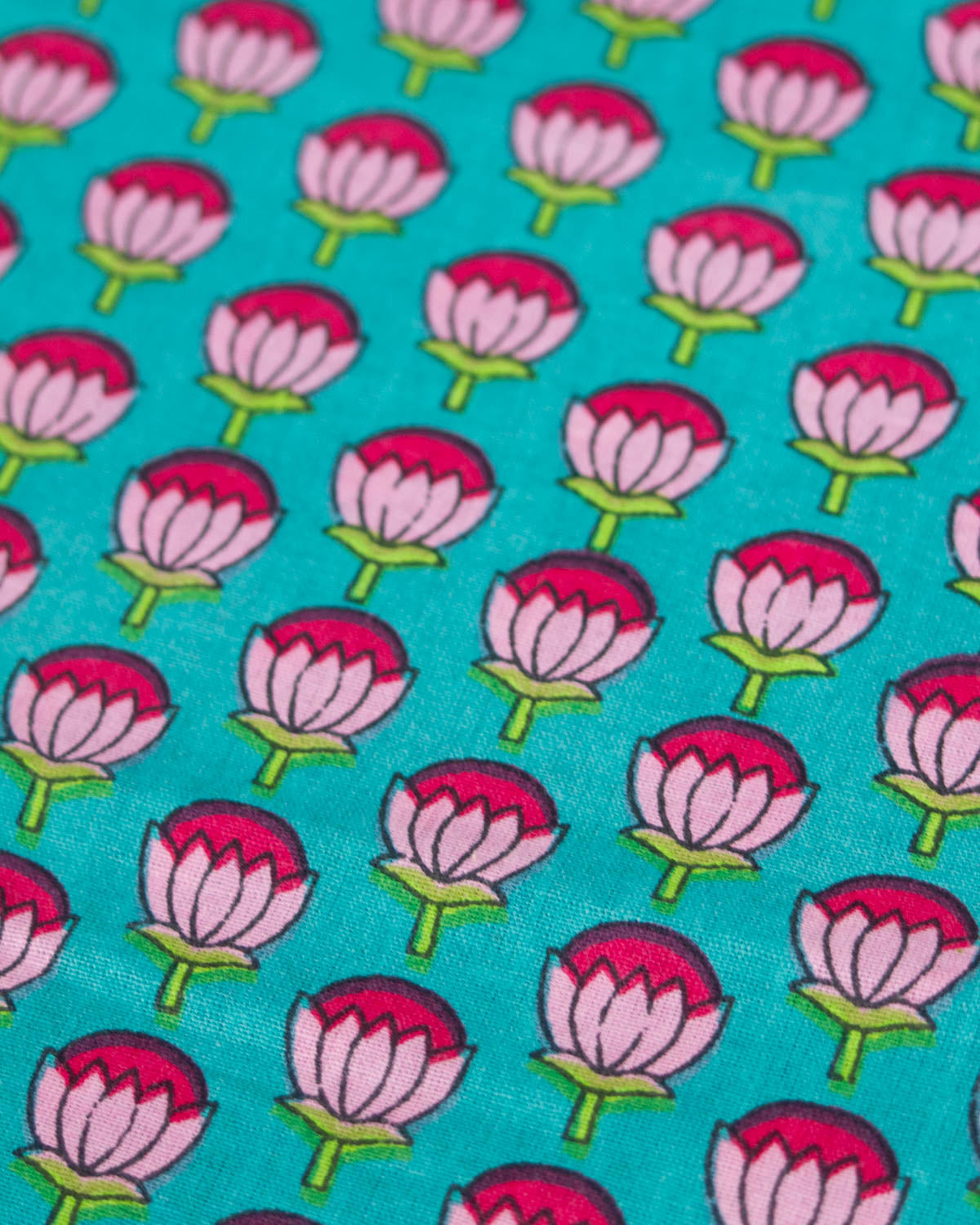 Block Print Cotton Fabric - Jaipur Blossoms