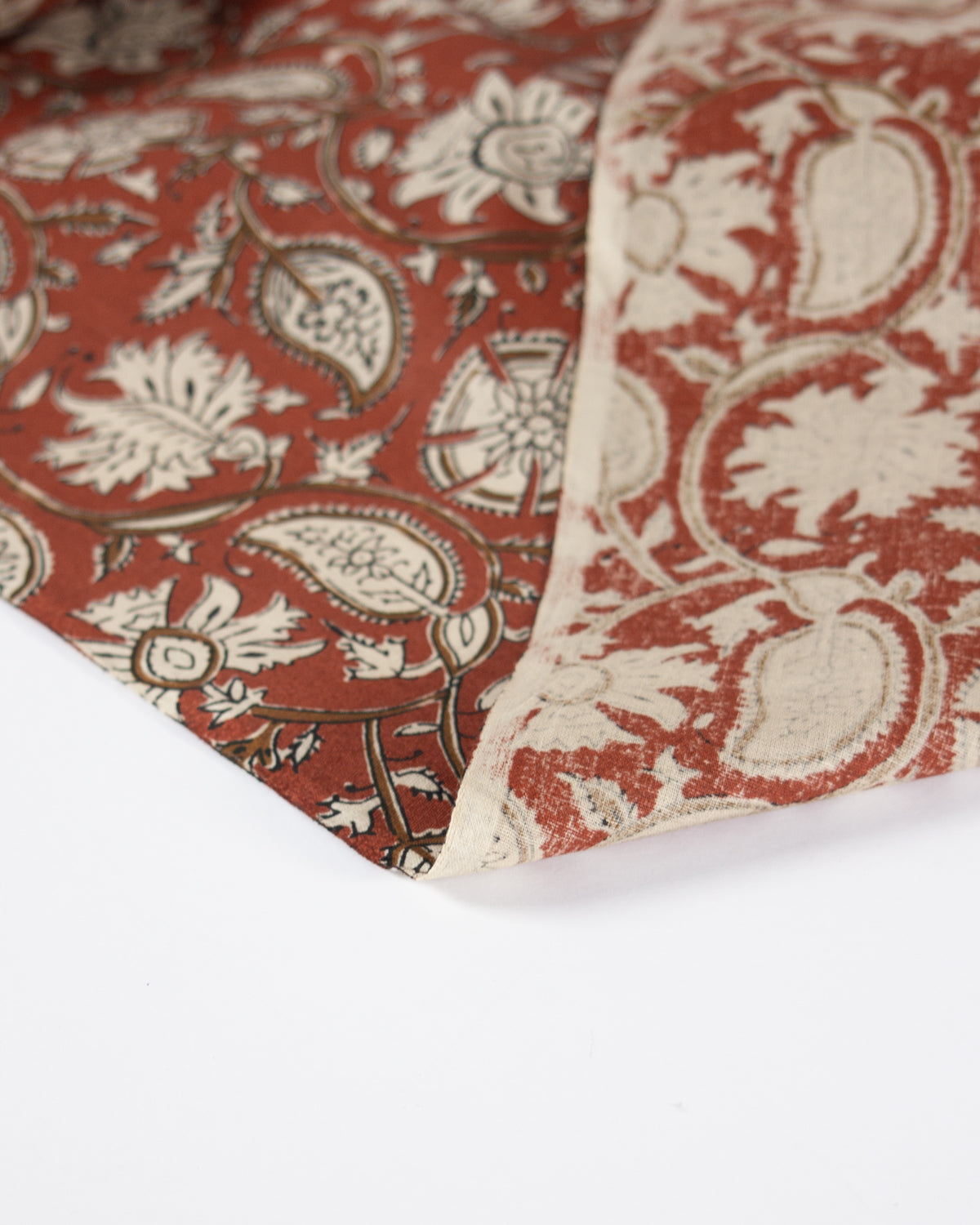 Block Print Cotton Fabric - Jaipur Terracotta