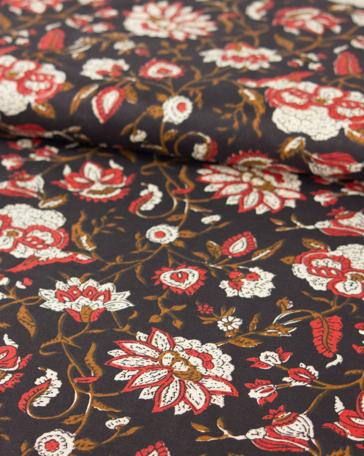 Block Print Cotton Fabric - Jaipur Midnight