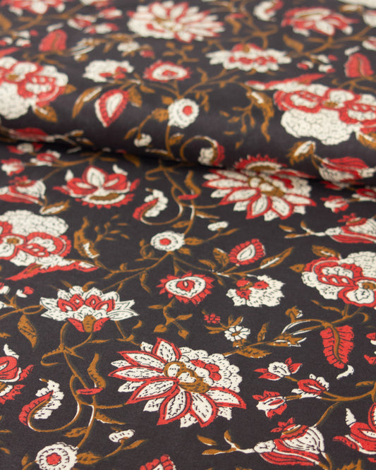 Block Print Cotton Fabric - Jaipur Midnight