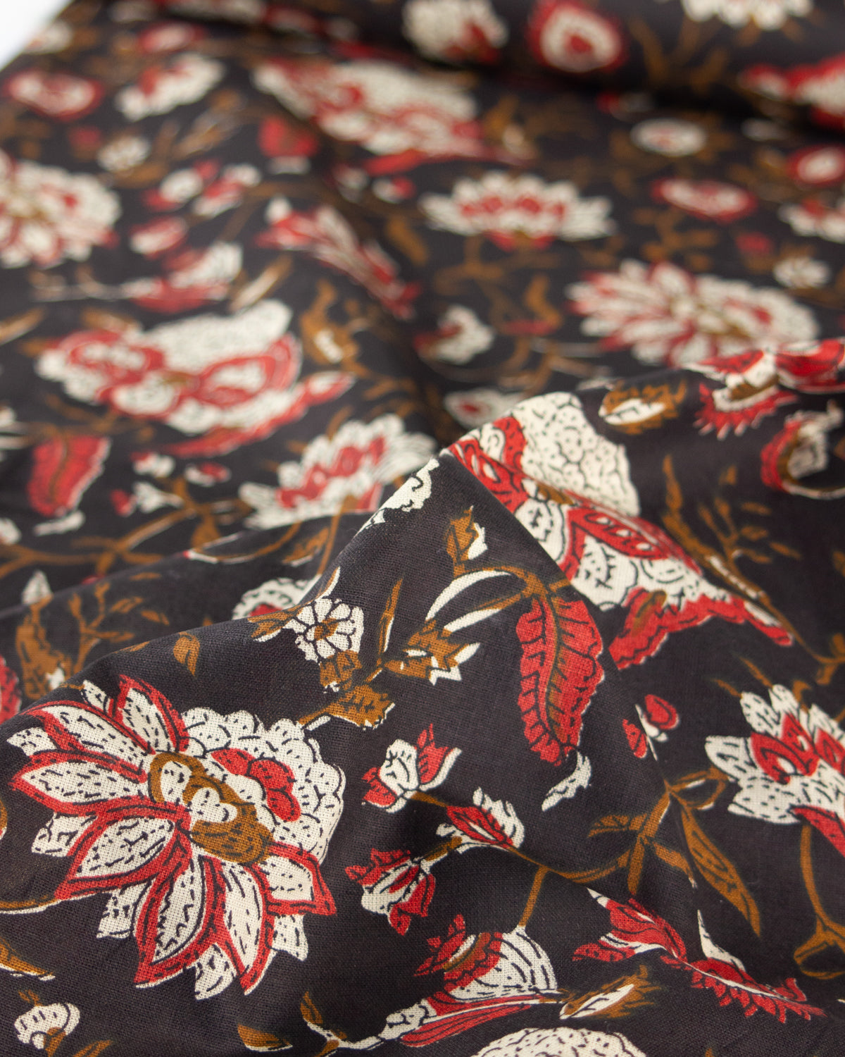 Block Print Cotton Fabric - Jaipur Midnight