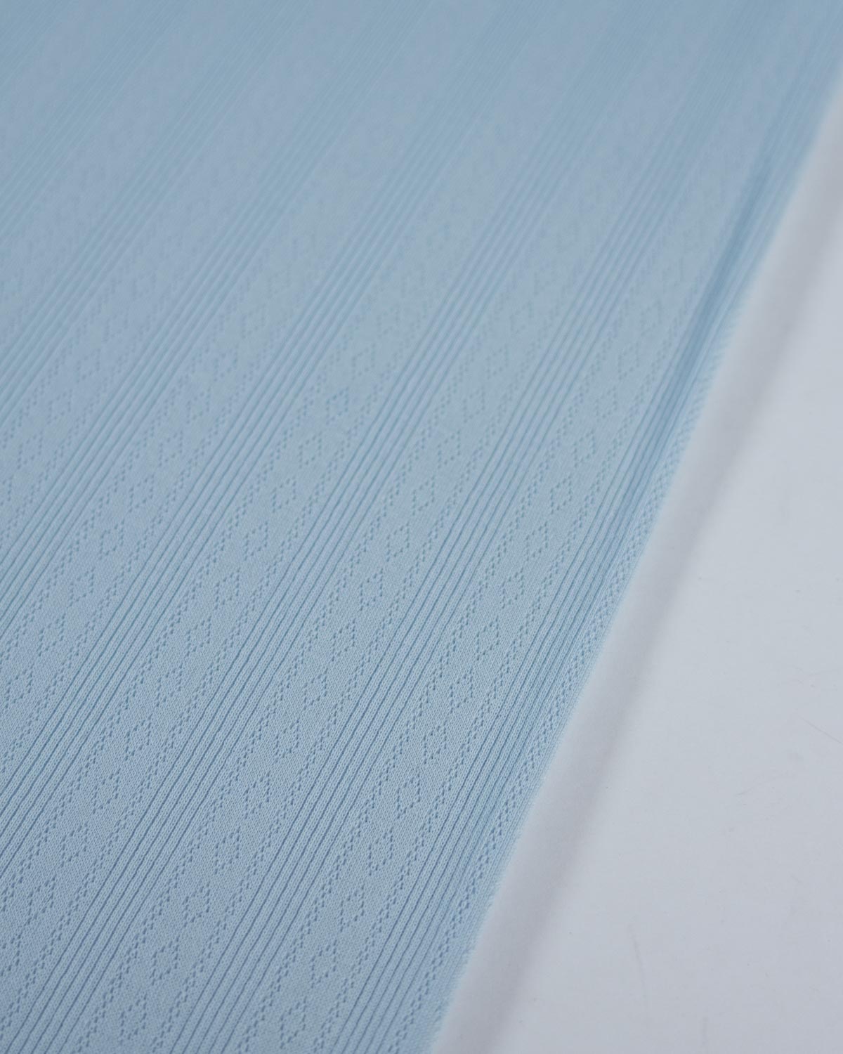 Cotton Stripe Pointelle Fabric - Baby Blue