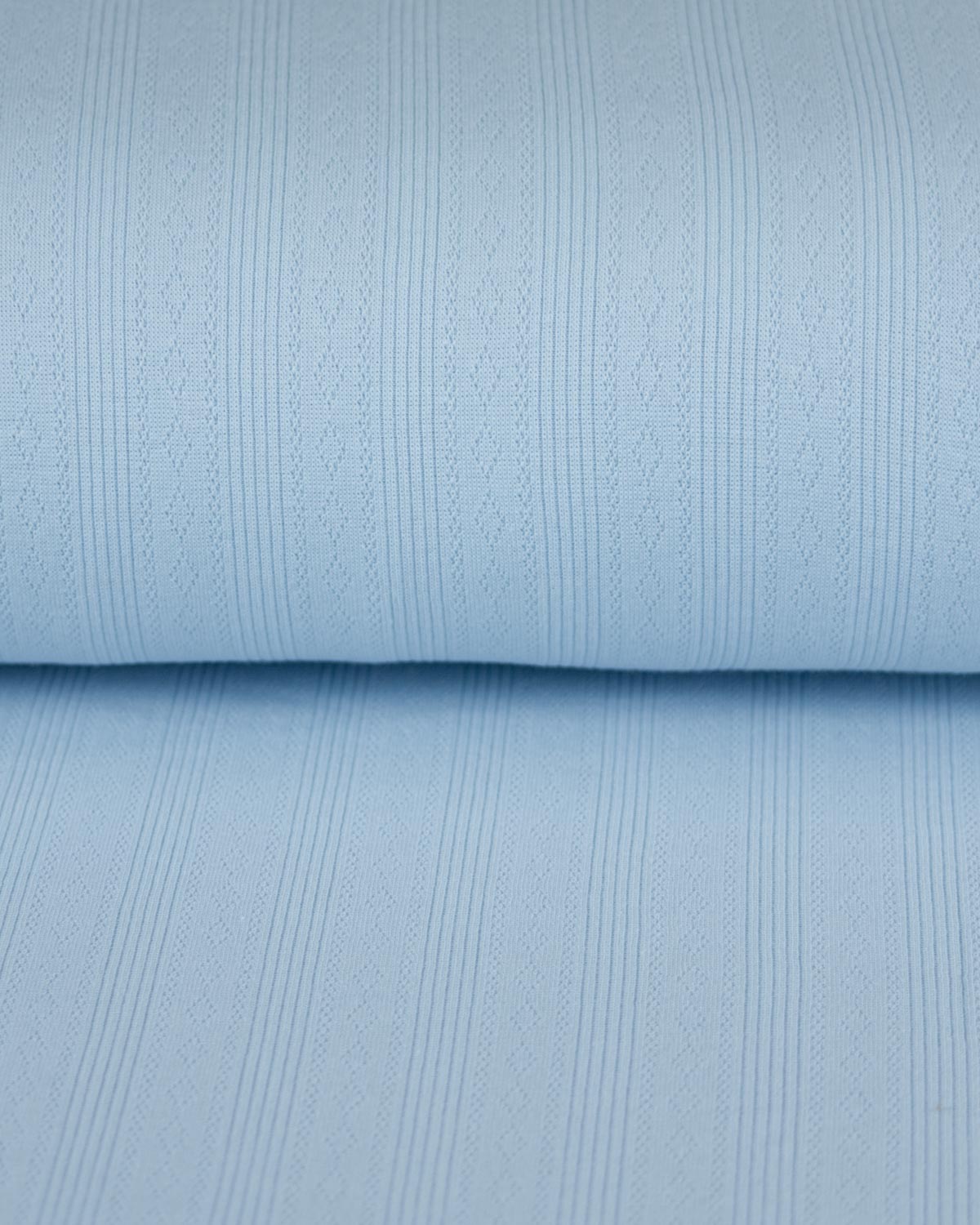 Cotton Stripe Pointelle Fabric - Baby Blue