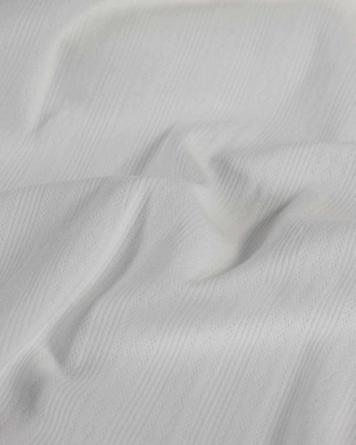 Cotton Stripe Pointelle Fabric - Ivory