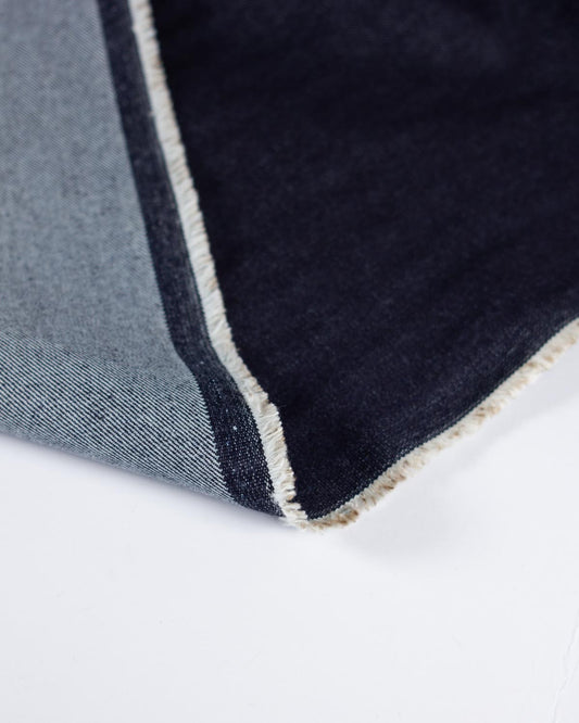 Ex-Designer Stretch Cotton Denim Fabric - Dark Indigo