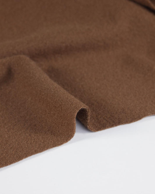 Pure Boiled Wool Jersey Fabric - Saddle