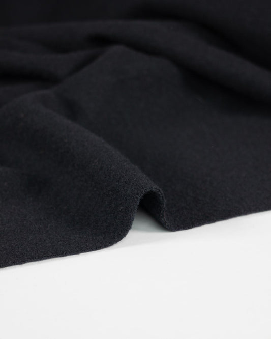 Pure Boiled Wool Jersey Fabric - Midnight
