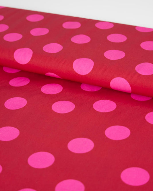 Cotton Poplin Fabric - Cherry Bomb Spot