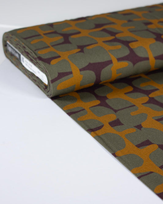 Viscose Twill Fabric - Ochre Rhythm