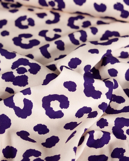 Viscose Twill Fabric - Royal Leopard