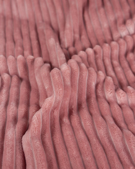 Cuddle Cord Fleece Fabric - Rose Pink