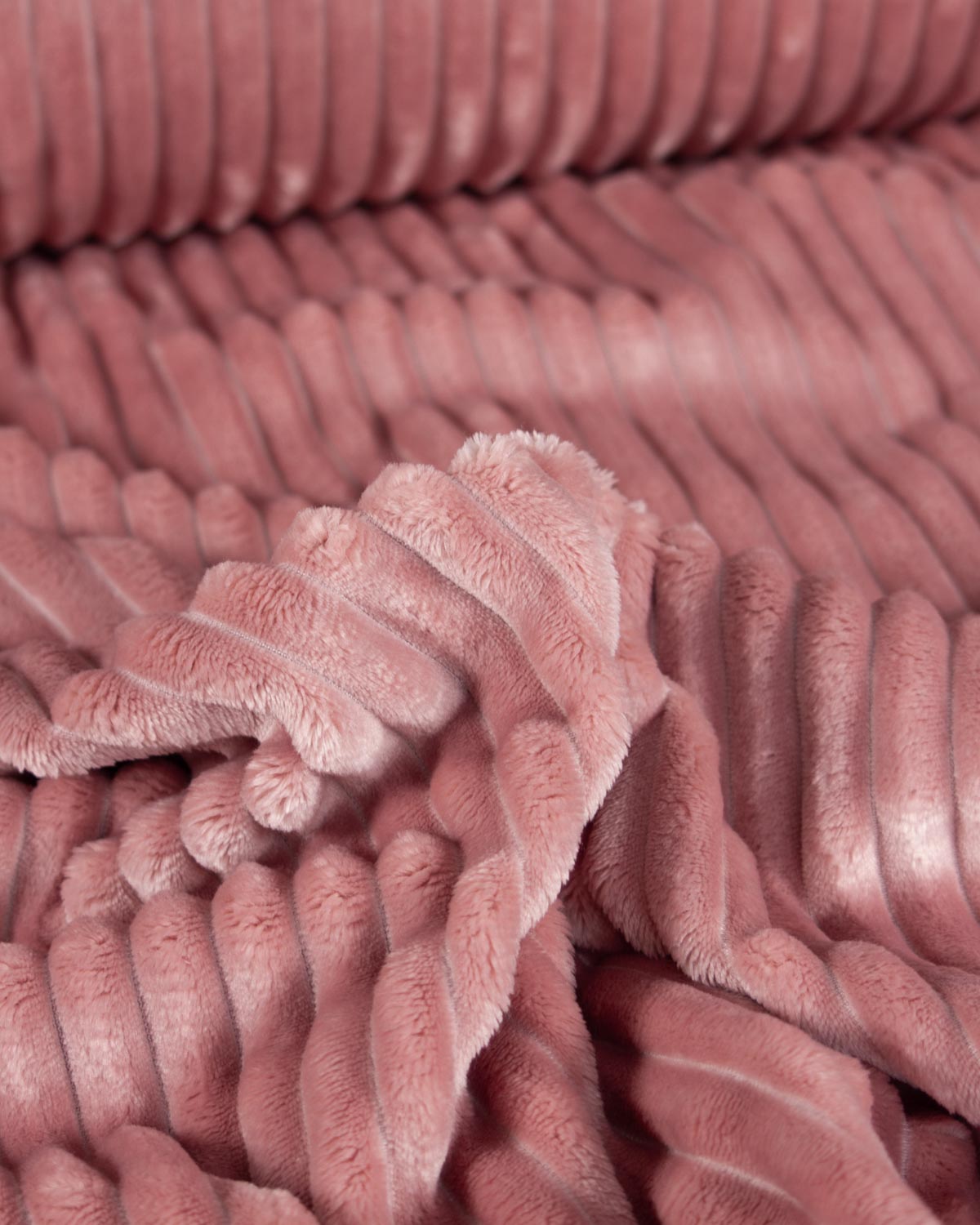 Cuddle Cord Fleece Fabric - Rose Pink