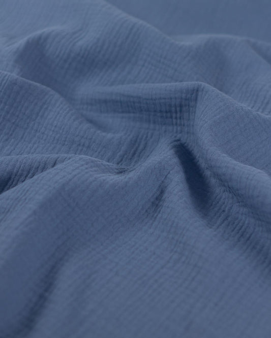 Cotton Double Gauze Fabric - Denim