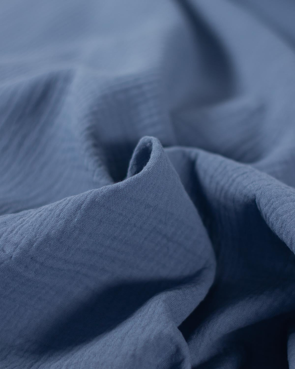 Cotton Double Gauze Fabric - Denim