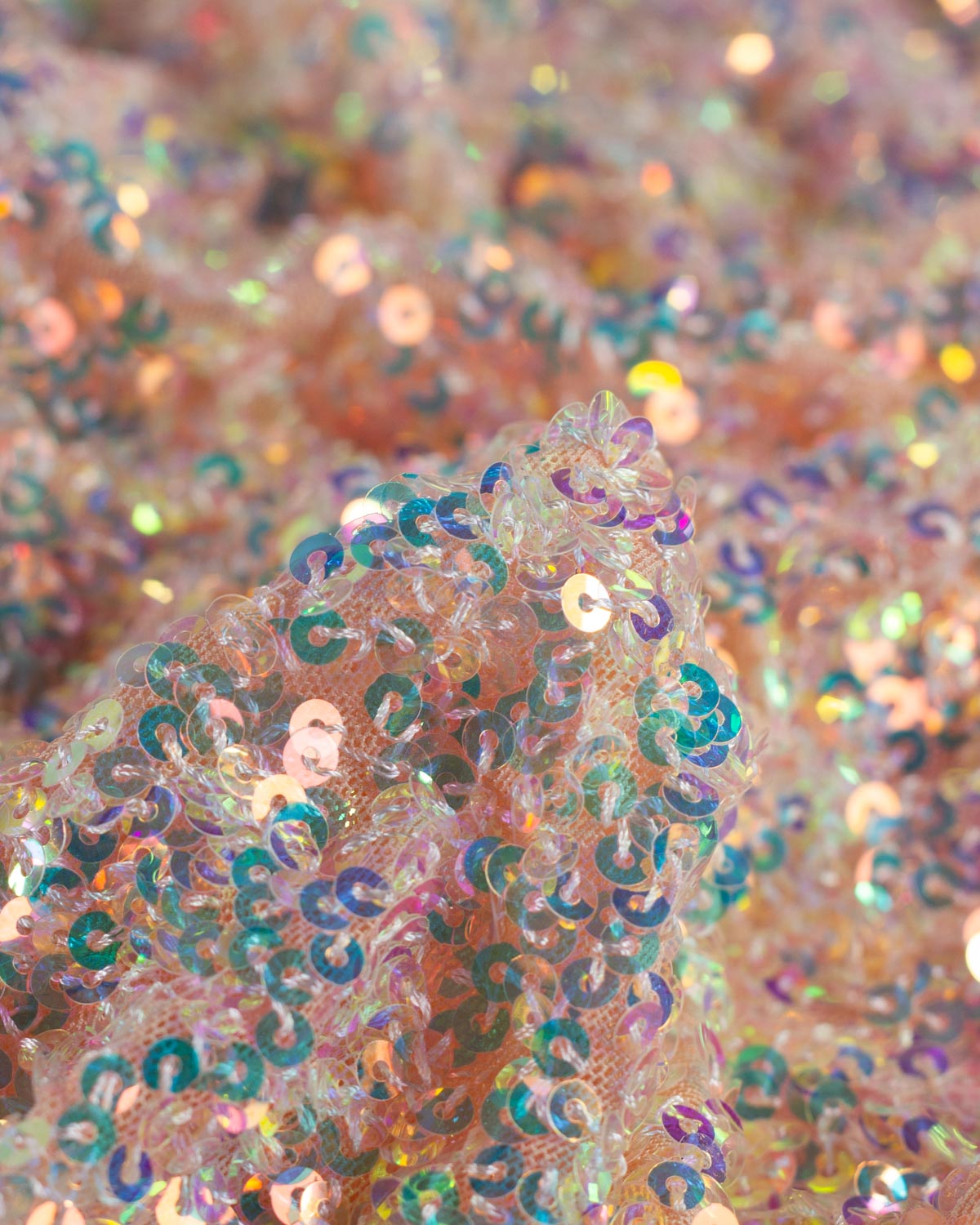 Stretch Power-Mesh Sequin Fabric - Crystal Sparkle