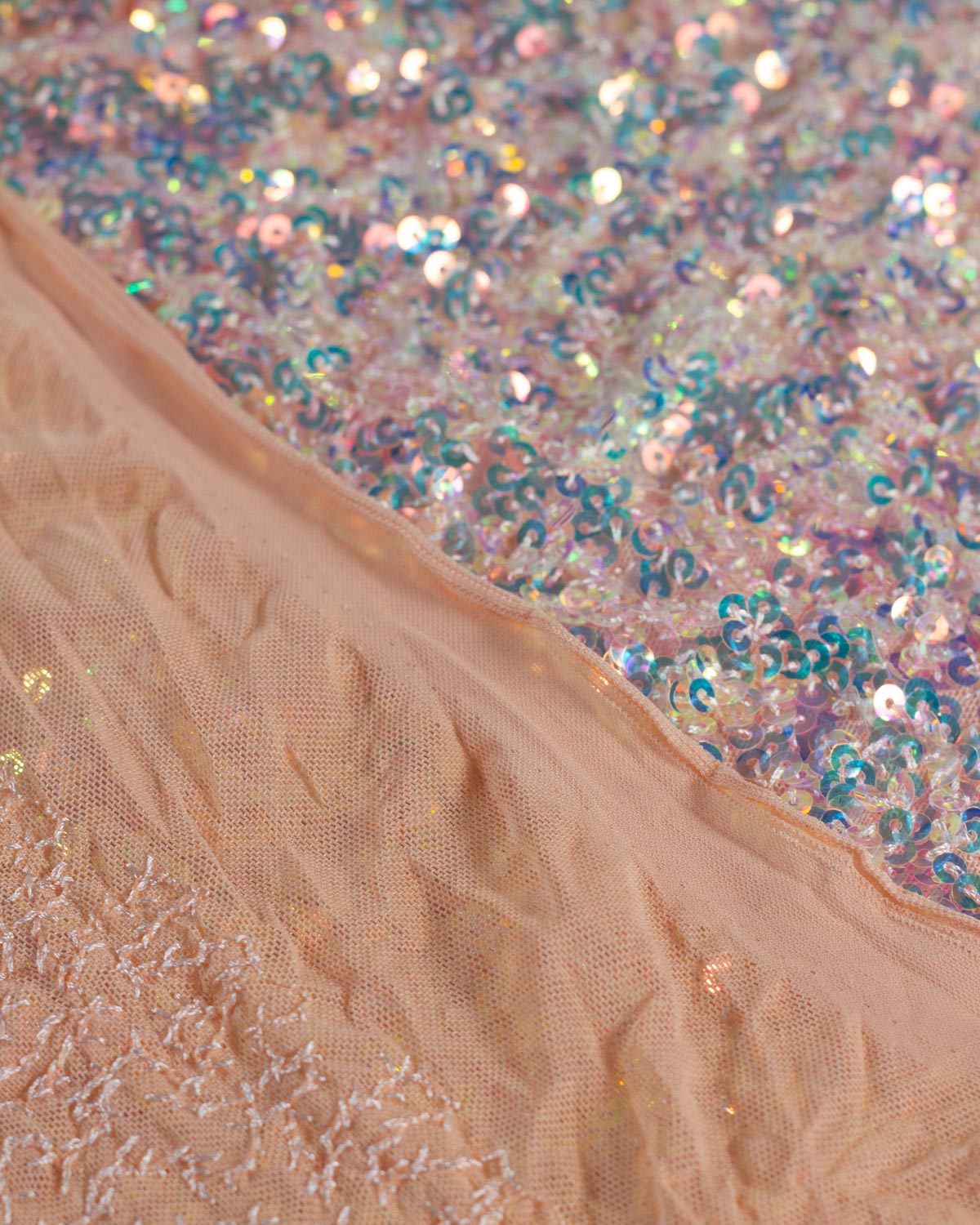 Stretch Power-Mesh Sequin Fabric - Crystal Sparkle