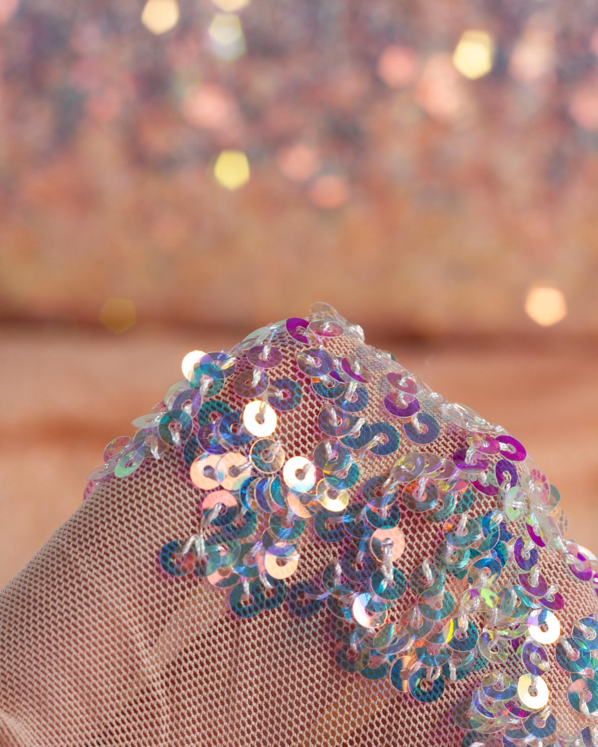 Stretch Power-Mesh Sequin Fabric - Crystal Sparkle
